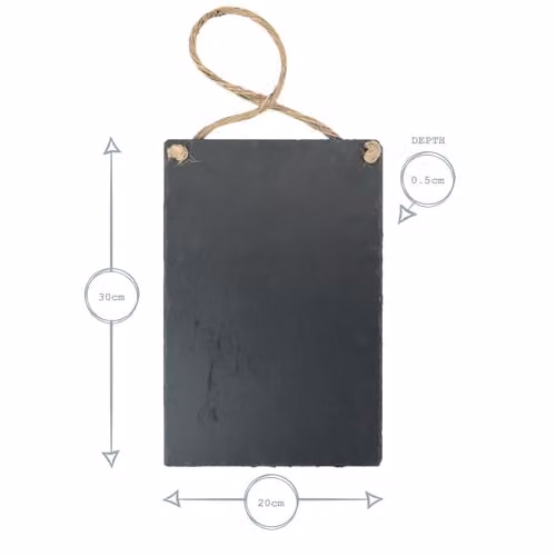 Nicola Spring Pack of 6 Grey Hanging Slate Chalkboards, W/H: 30 x 20 cm – 3