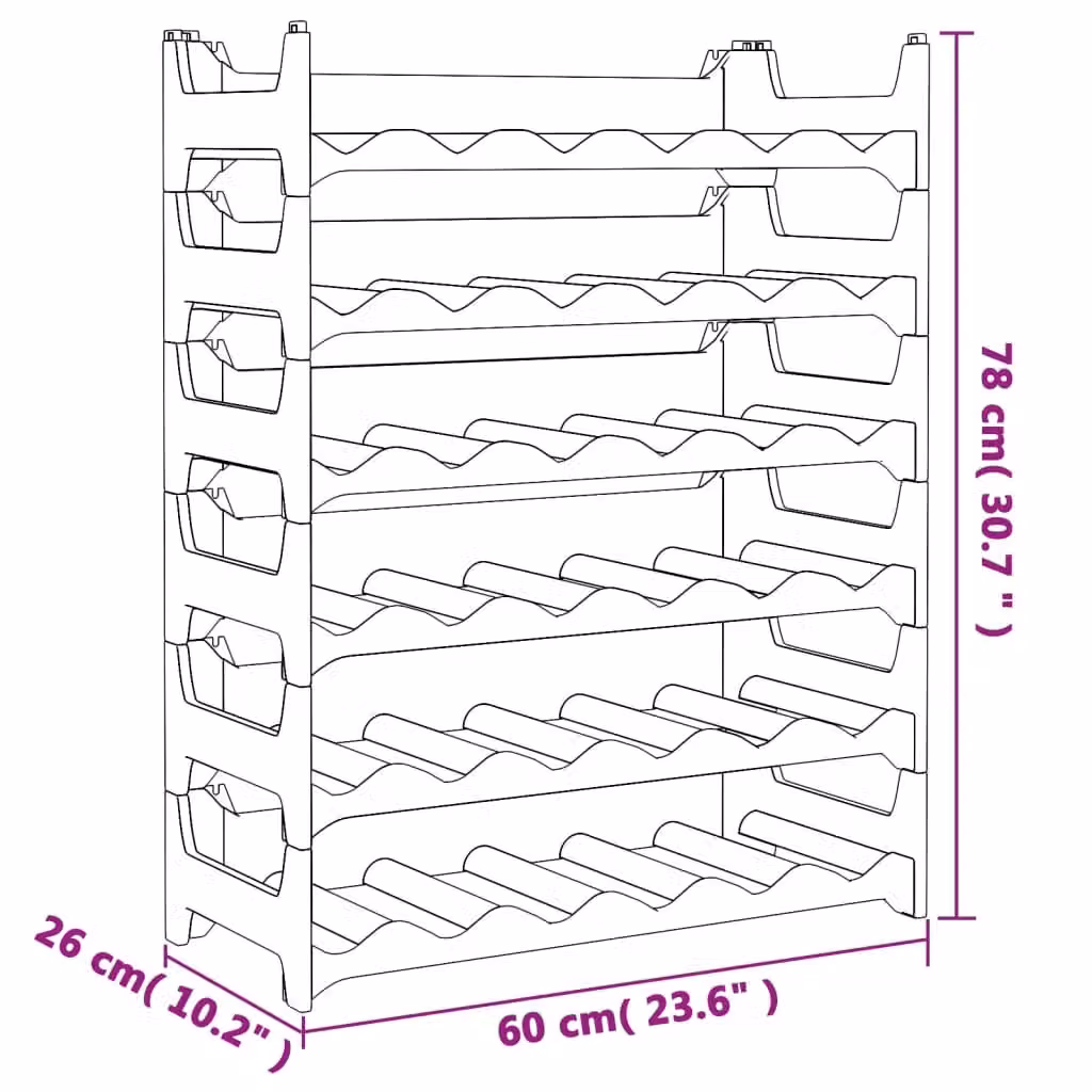 Berkfield Home Stackable Wine Rack for 36 Bottles in Matt Black – 6