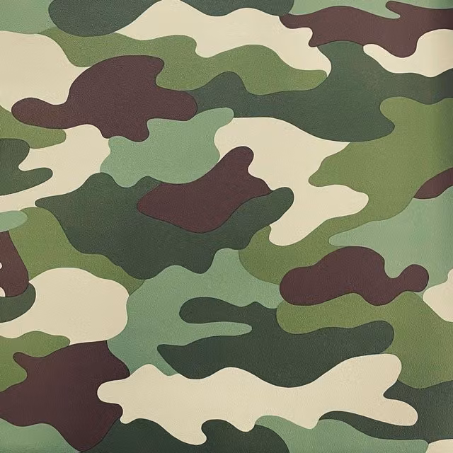 Rasch Abstract Camouflage Textured Wallpaper in Green, Beige and Brown