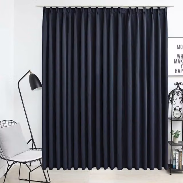 Berkfield Home Anthracite Blackout Curtain with Hooks, W: 290 cm, H: 245 cm – 1
