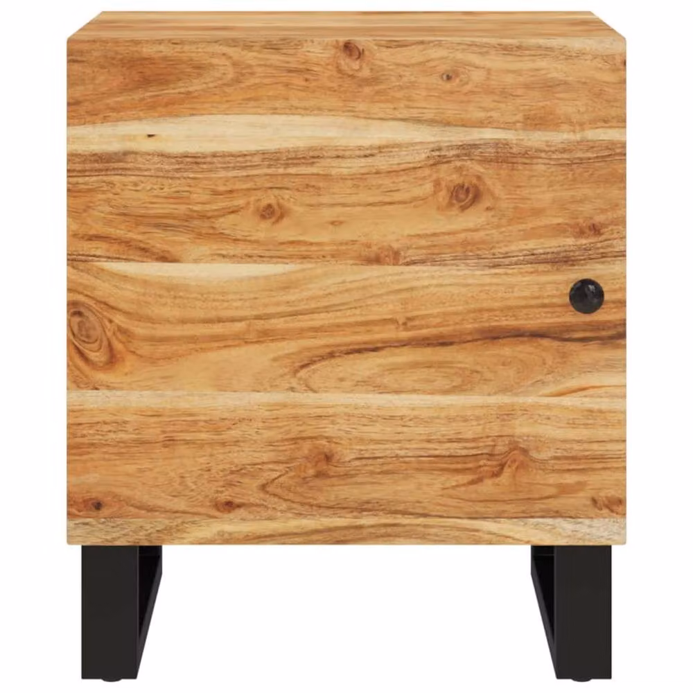 Berkfield Home Bedside Cabinet in Black Solid Acacia Wood, W/D/H: 40 x 33 x 46 cm – 3