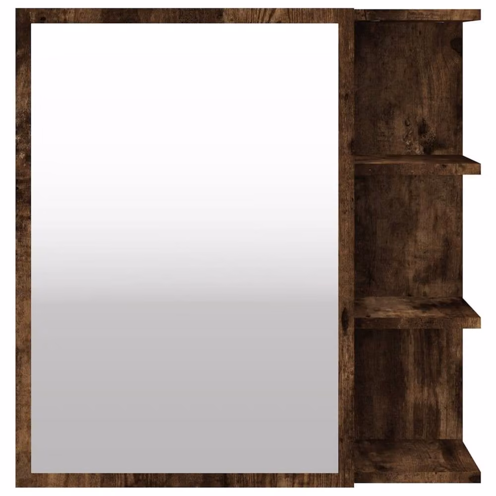 Berkfield Home Smoked Oak Bathroom Mirror Cabinet, Brown, W: 62.5 cm, D: 20.5 cm, H: 64 cm – 2