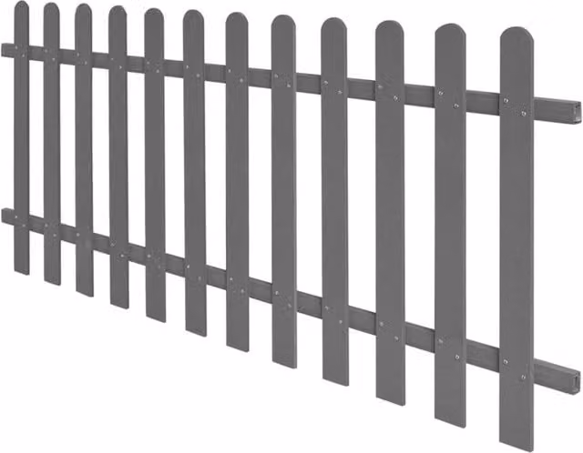 Berkfield Home Grey WPC Palisade Picket Fence, W: 200 cm, H: 80 cm – 1