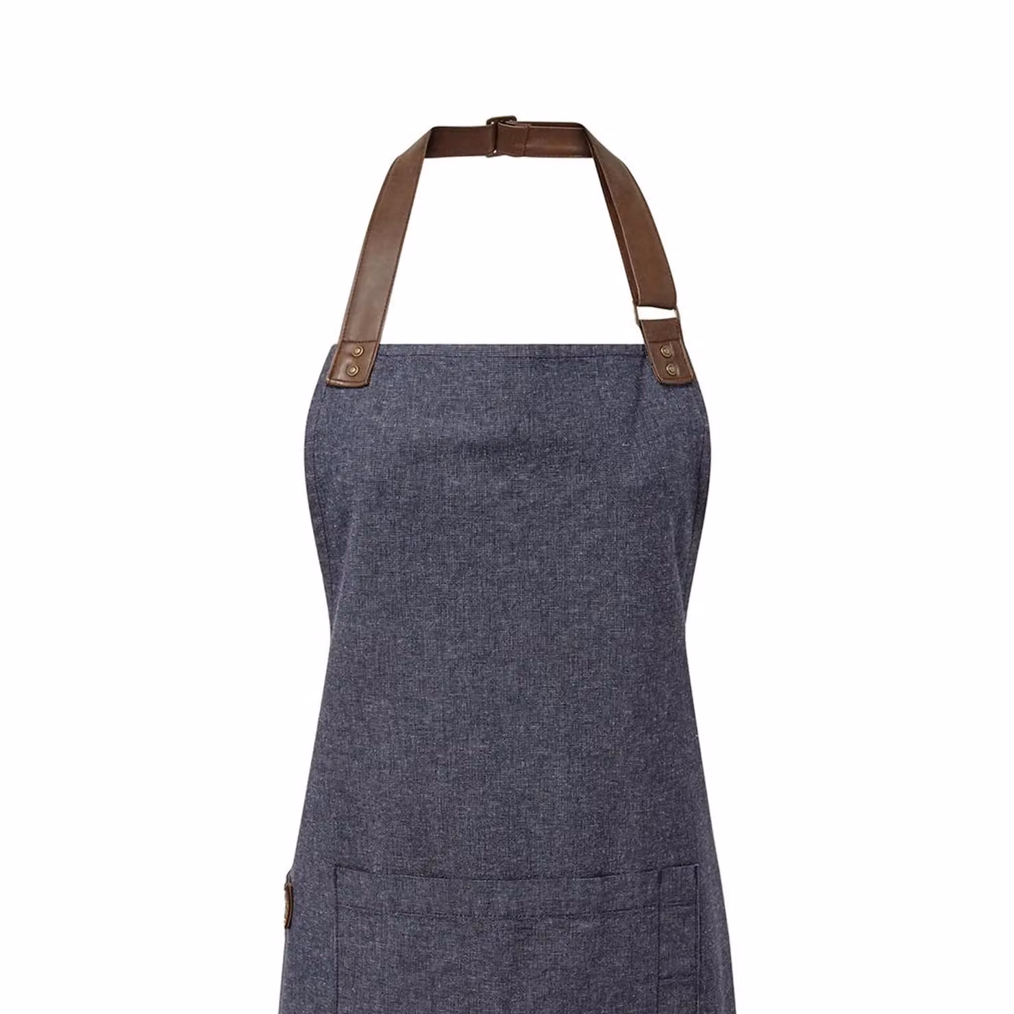 Premier Annex Oxford Faux Leather Bibbed Full Apron in Navy Blue – 2