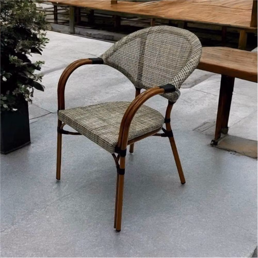 Nordara Grey Commercial Grade Stacking Rattan Armchair for Garden, Balcony or Terrace, W/D/H: 100 x 100 x 100 cm – 4
