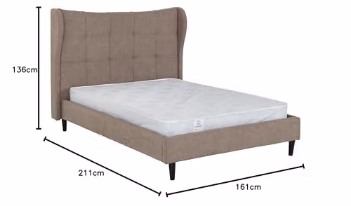 Seconique Verona Modern Upholstered Double Bed with Lift Up Base in Brown, W/D/H: 140 x 200 x 137.16 cm
