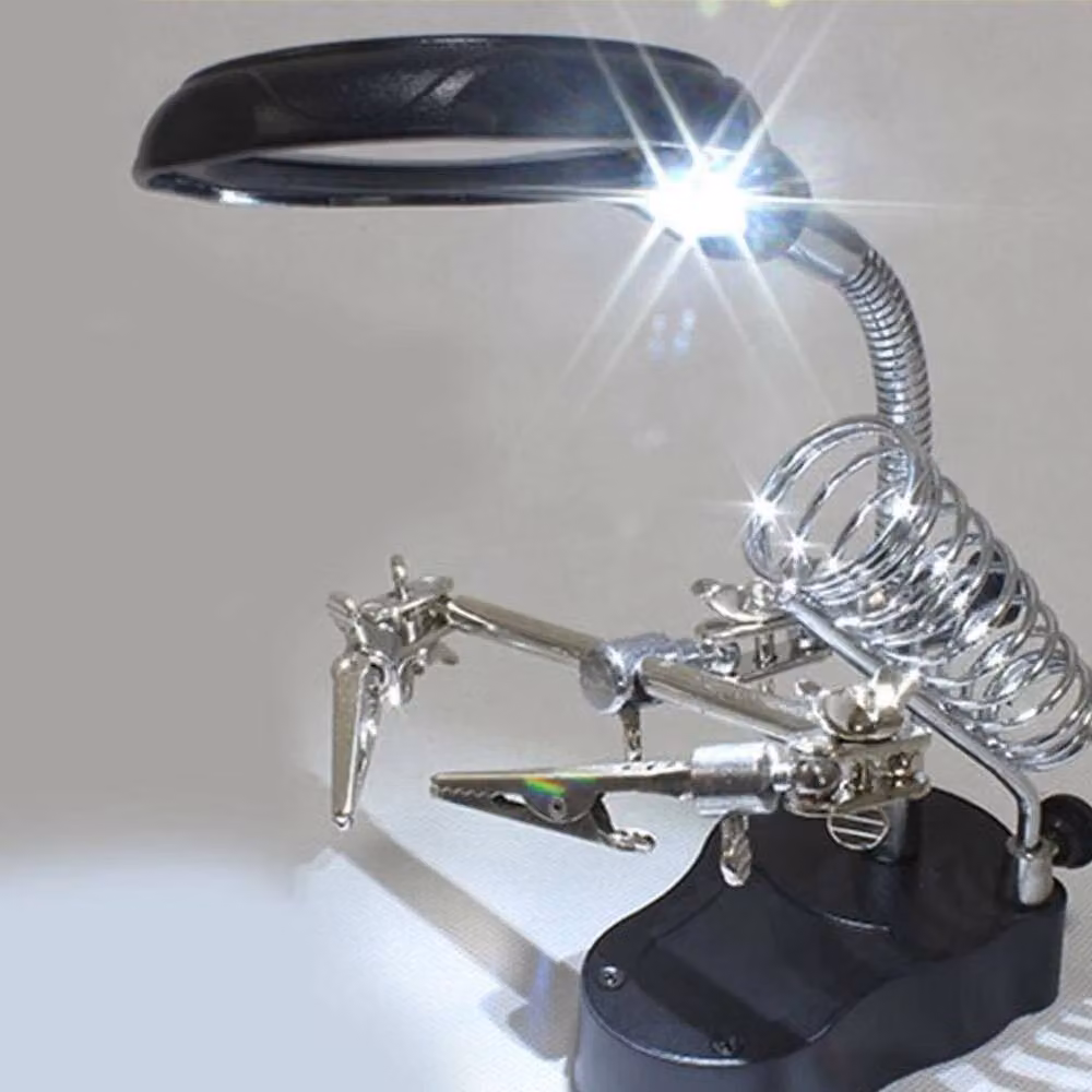 Kelvenix Black LED Desk Lamp with Dimmable Magnifying Glass and Clip-on Base – 4