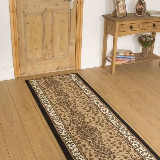runrug Leopard Print Hallway Carpet Runner Rug in White, W/D: 70 x 300 cm – 1