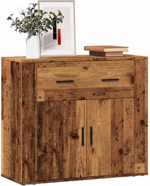 Berkfield Home Rustic Old Wood Sideboard in Brown, W/D/H: 80 x 33 x 70 cm – 1