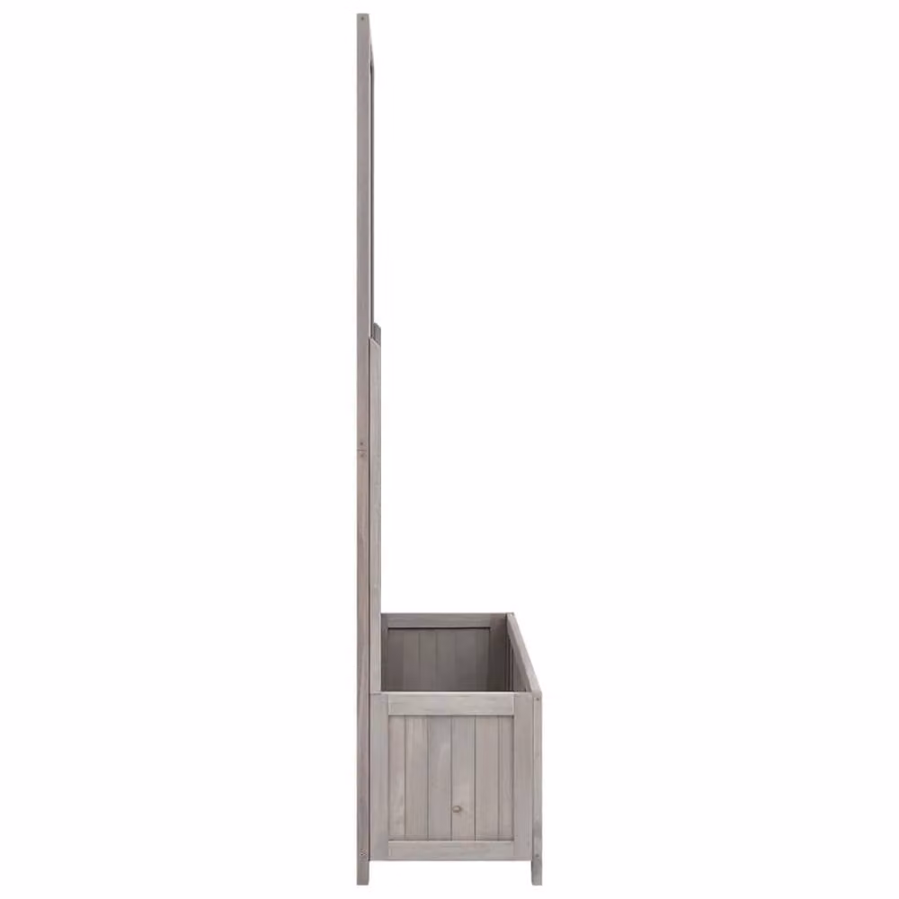 Berkfield Home Grey Wood Trellis Planter Tub W/D/H: 70 x 30 x 135 cm – 2