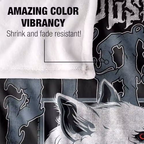 Warner Bros. Game of Thrones House Stark Wolf Silky Touch Super Soft Fleece Throw Blanket, Multicolour, W: 152.4 cm, H: 152.4 cm – 3