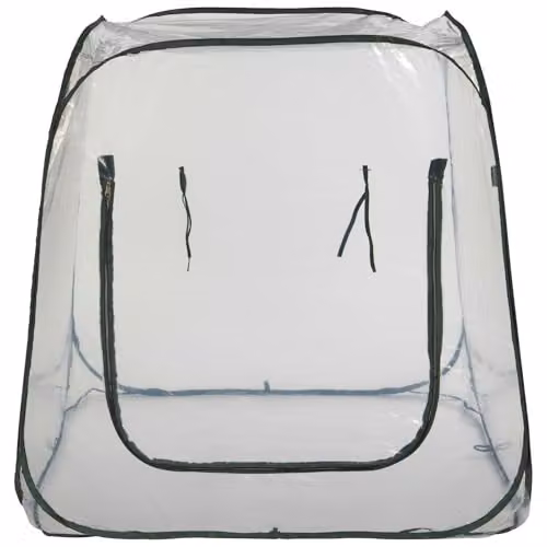 Clifford James Portable Pop-Up Garden Cloche Mini Greenhouse with Roll-Up Door, White and Transparent Plant Protection Cover for Vegetable, Herb and Ornamental Gardens – 1