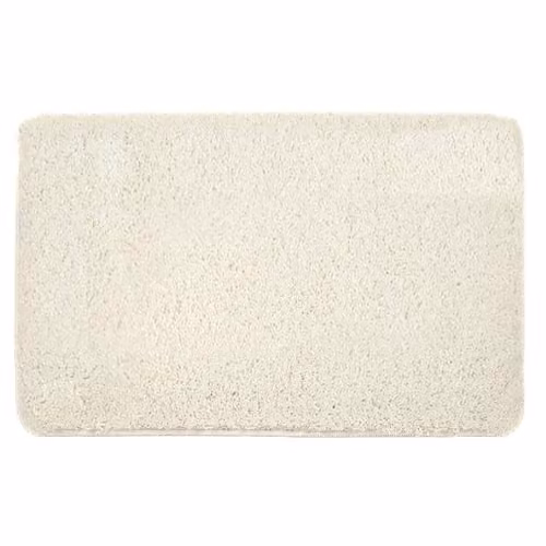 My Mat Ivory Non-slip Washable Rectangular Shaggy Rug W: 60 cm, D: 100 cm