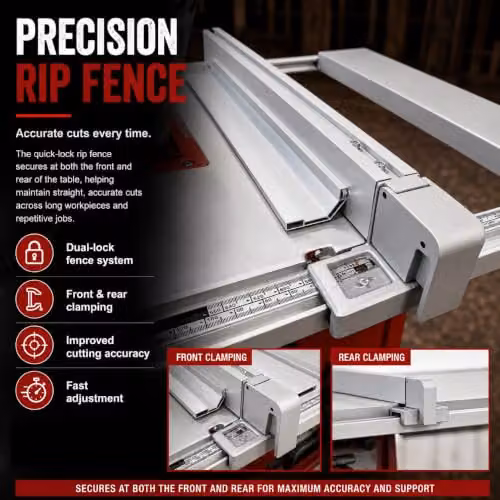Lumberjack 254mm Portable Folding Table Saw, 1800W, Red – 4