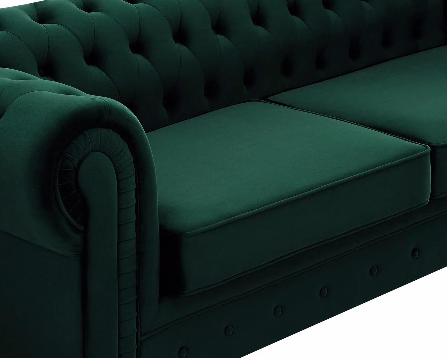 Home Detail Chesterly Green Velvet 3 Seater Chesterfield Sofa – 4