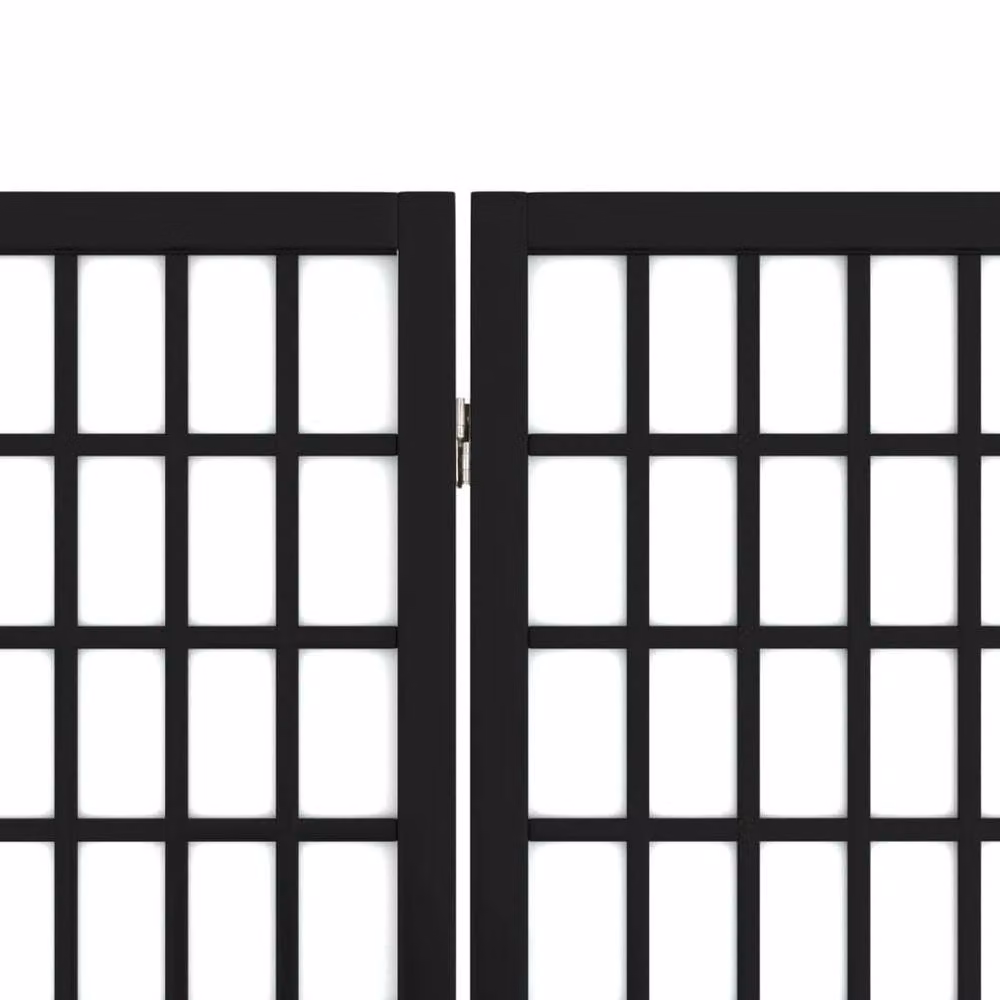 Berkfield Home Japanese Style 4-Panel Folding Room Divider, Black, W: 160 cm, H: 170 cm – 6