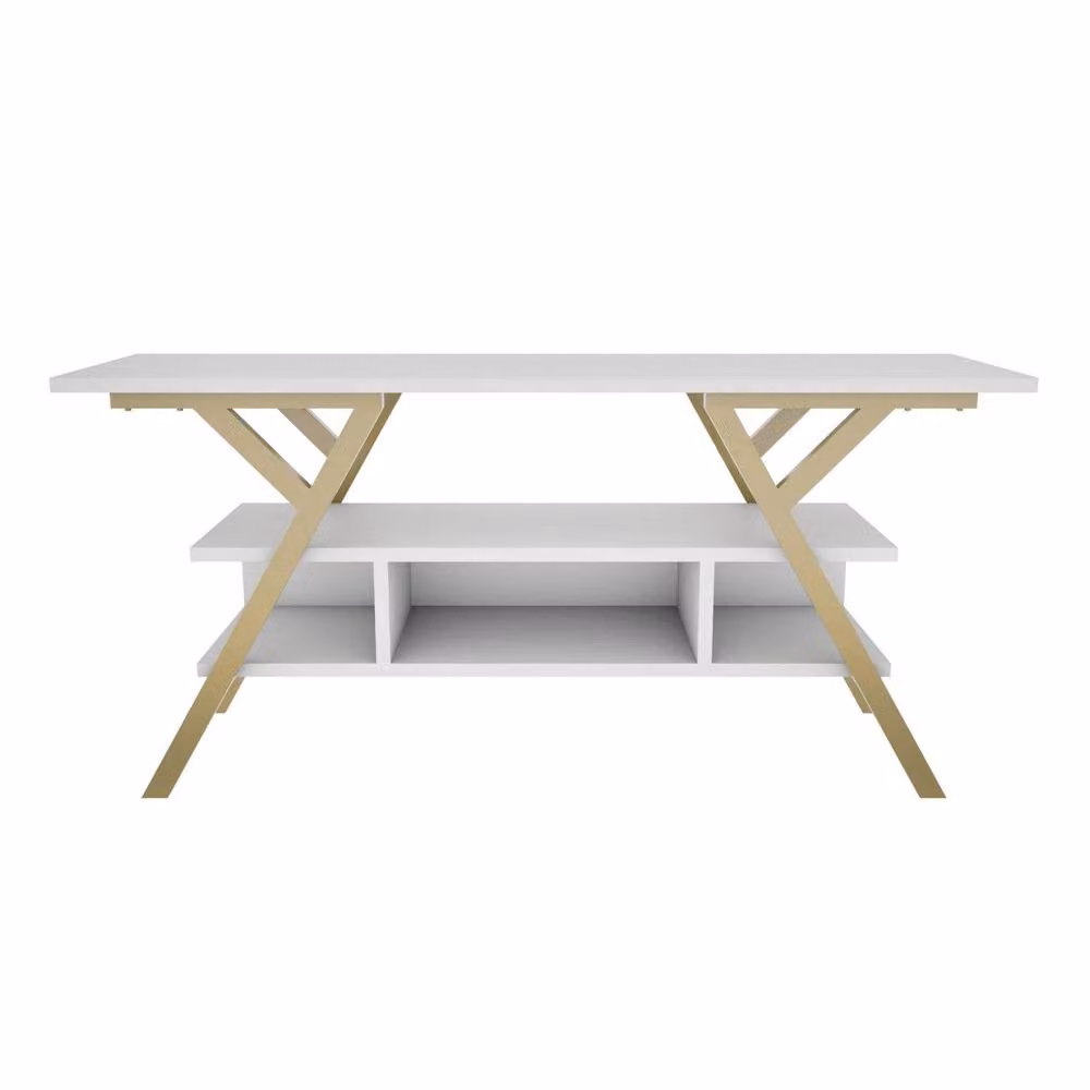 Decorotika Minerva TV Unit in White and Gold – 2