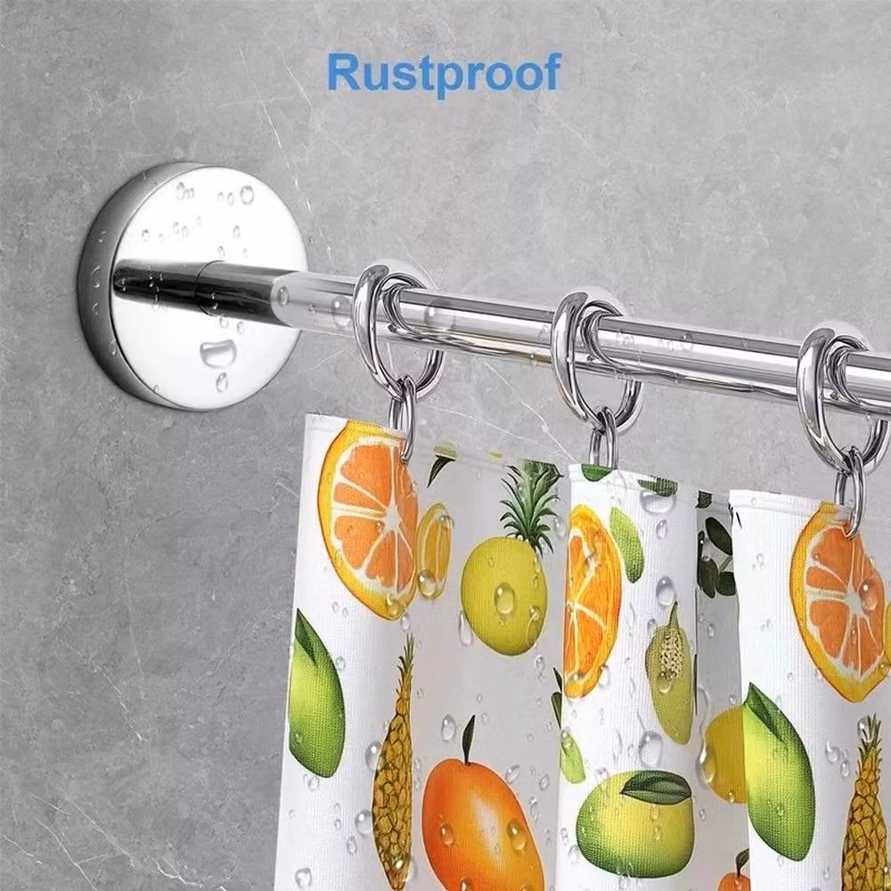 EONLION L-Shape Metal Shower Curtain Rail Rod in Silver, W/D/H: 50 x 50 x 50 cm