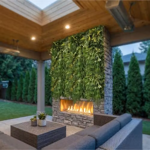 Ark Mat Realistic Artificial Plant Living Wall Panels, Green, W x H: 100 x 100 cm – 2