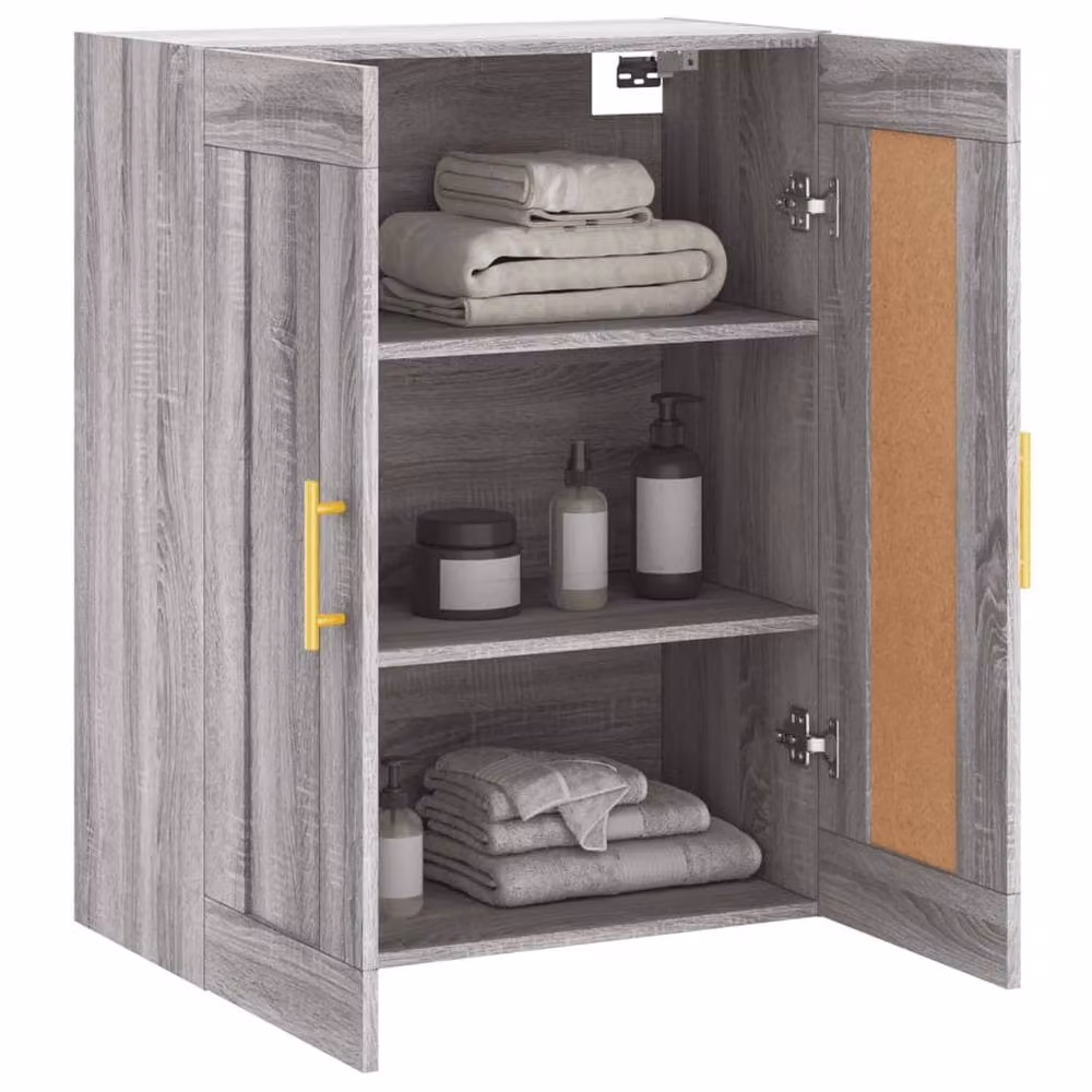 Berkfield Home Modern Wall Mounted Cabinet in Grey Sonoma, W: 69.5 cm, D: 34 cm, H: 90 cm – 3