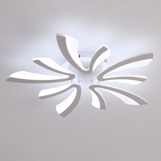 Pheashine Modern LED Ceiling Light in White, 6500K Cool White, Dimmable with Remote Control