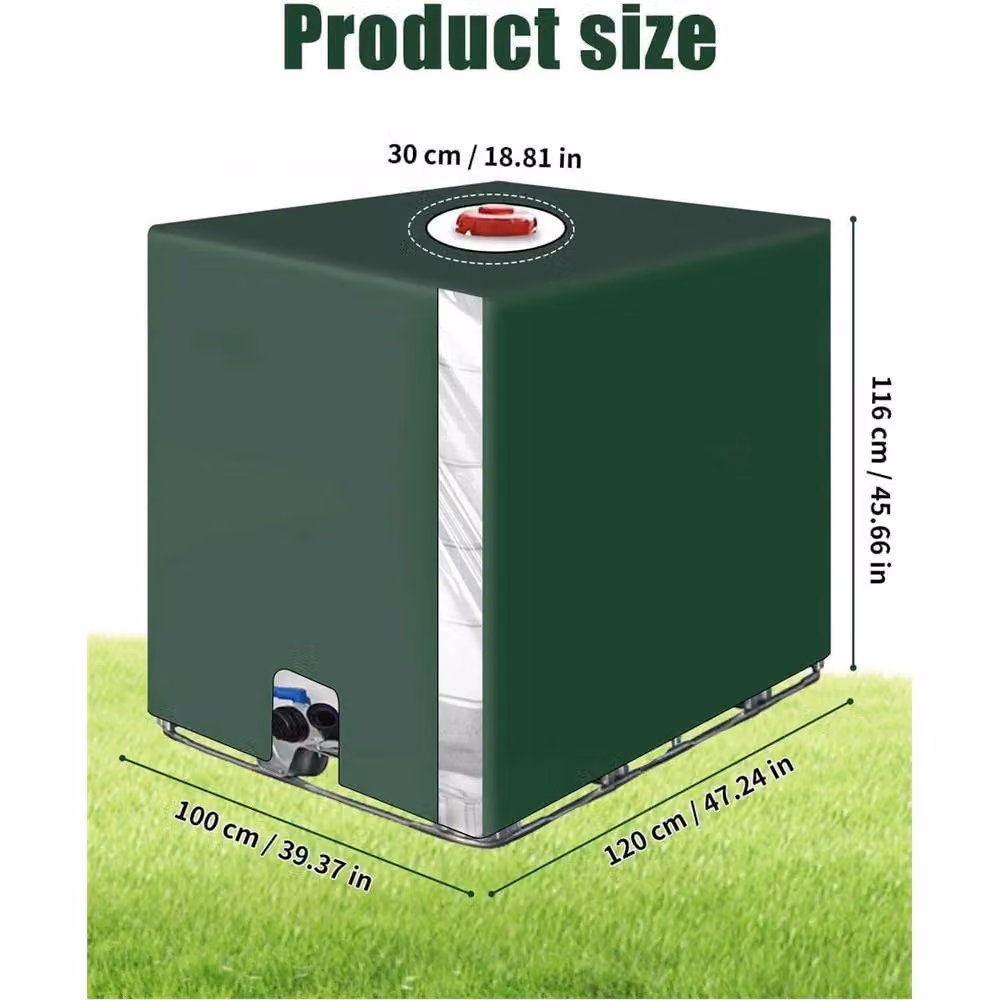 SPETLEK Waterproof UV Protective Green Polyester Water Tank Cover for 1000L Containers – 2