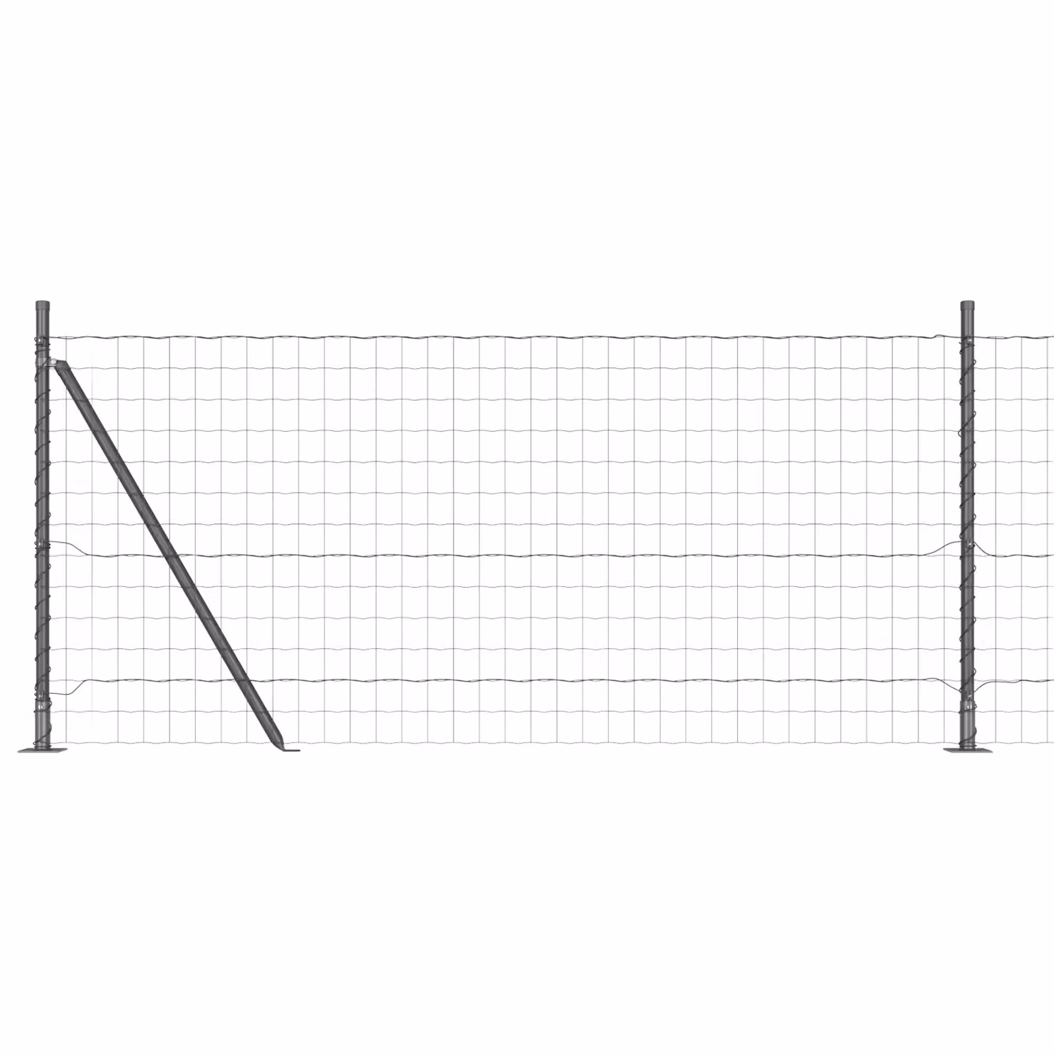 Berkfield Home Euro Fence with 7 Flanged Posts, Grey Galvanised Steel, W: 10 m, H: 1 m – 2