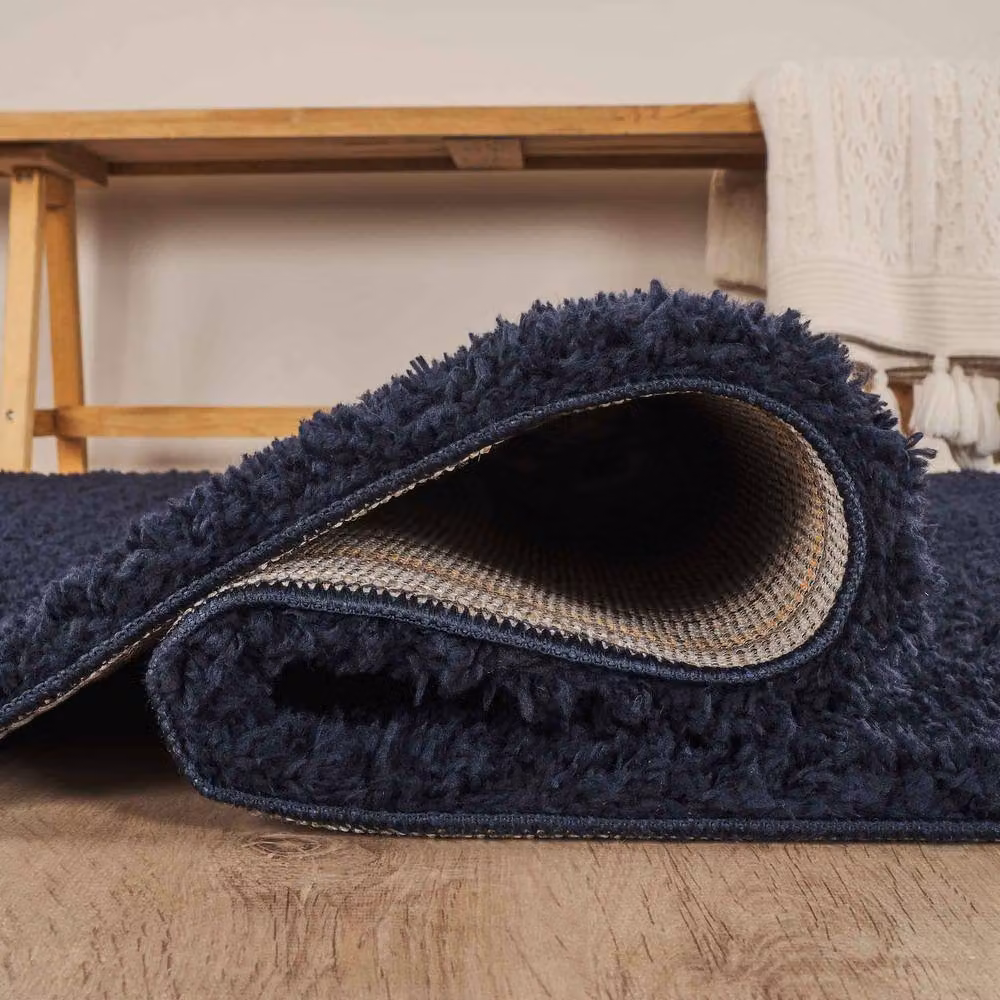 Desire Rugs Ainsley Modern Plain Shaggy Area Rug in Blue, W/D/H: 110 x 60 x 4 cm – 3