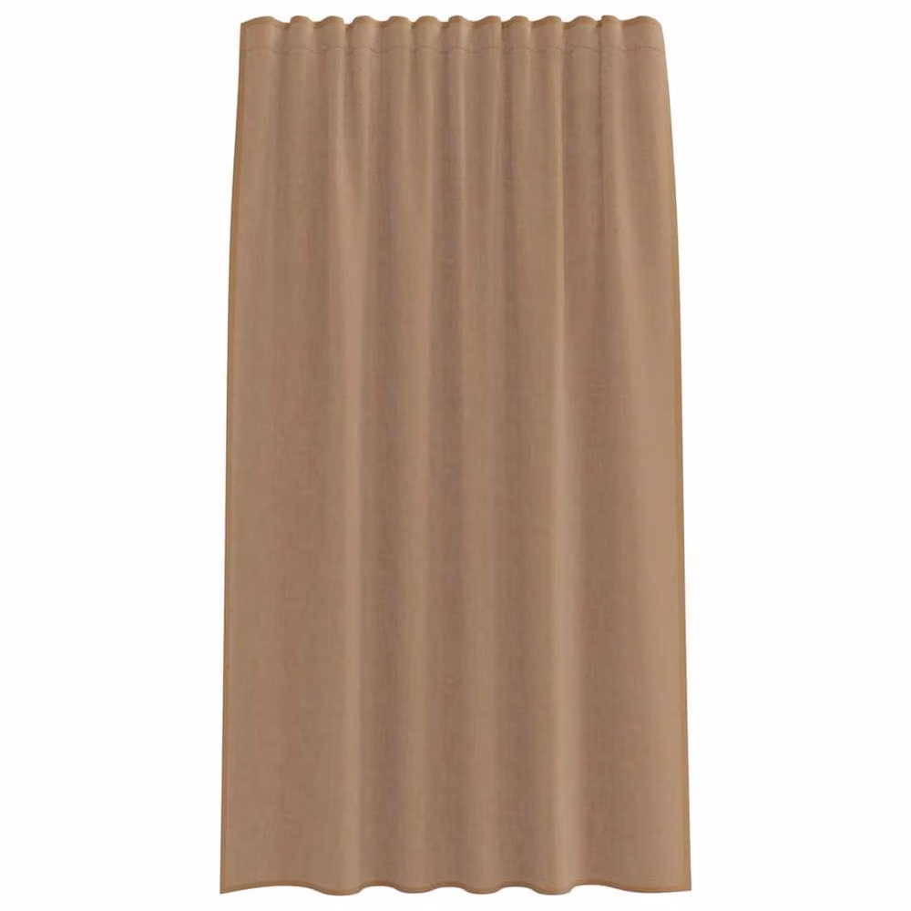 Berkfield Home Brown Voile Fabric Panel Curtains with Rod Pockets, 2 Pack – 3