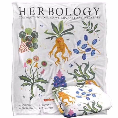 Warner Bros. Harry Potter Herbology Super Soft Floral Fleece Throw Blanket, Multicolour – 1