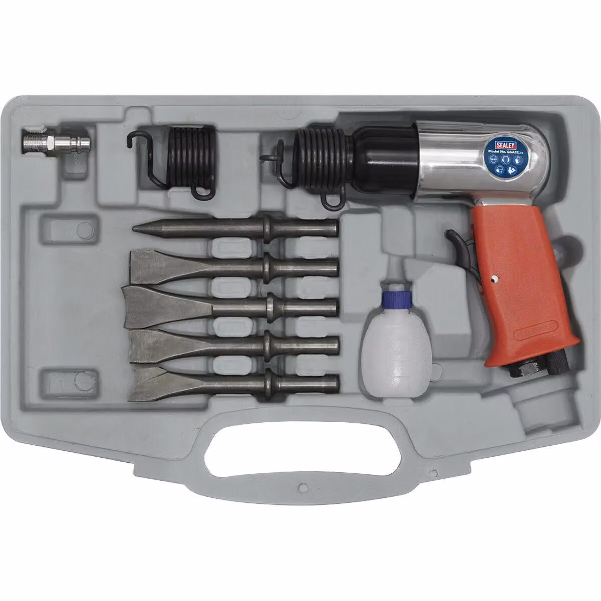 Loops Medium Stroke Air Hammer Kit with 1/4 inch BSP Inlet and Soft Grip Handle in Multicolour – 3