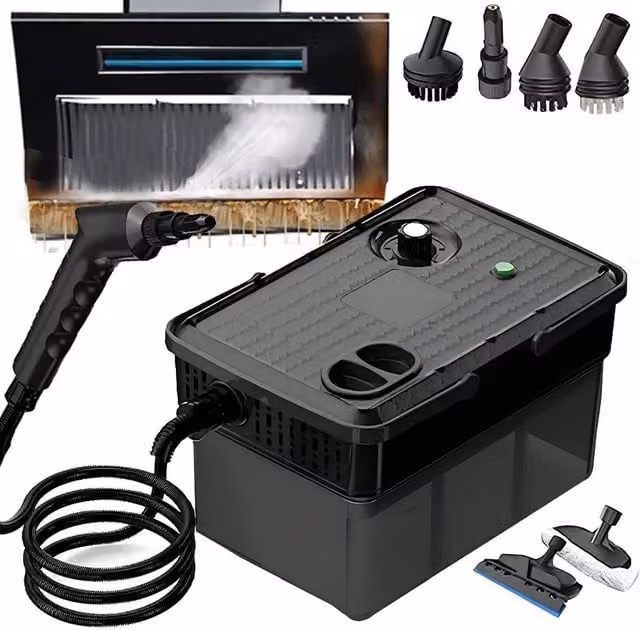 Hinsinc Handheld Portable High Temperature Steam Cleaner in Black