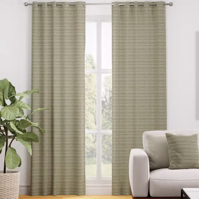 Terrys Made to Measure Blackout Eyelet Curtain Panel in Green Polyester