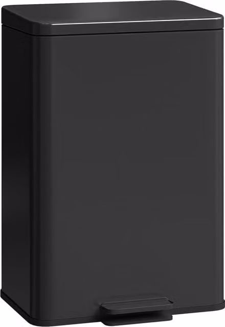 HOMCOM 20L Stainless Steel Kitchen Pedal Bin with Soft-Close Lid and Removable Inner Bucket, Matte Black