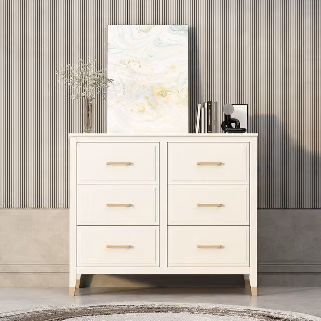 Cabinet Bits Palazzi 6 Drawer Chest in White