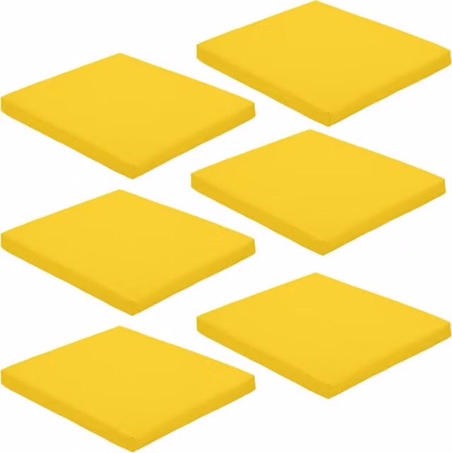 Gardenista Yellow Weatherproof Square Outdoor Garden Chair Cushion Set of 6