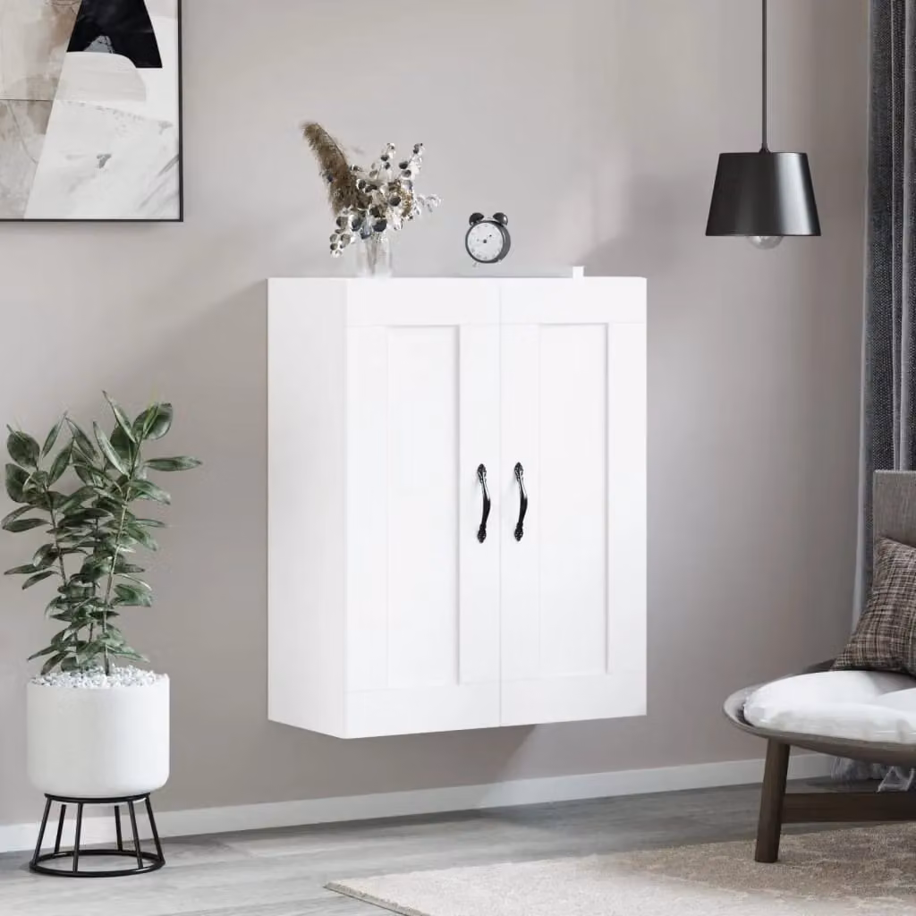 Berkfield Home Wall Mounted Cabinet in White, W: 69.5 cm, D: 34 cm, H: 90 cm – 3