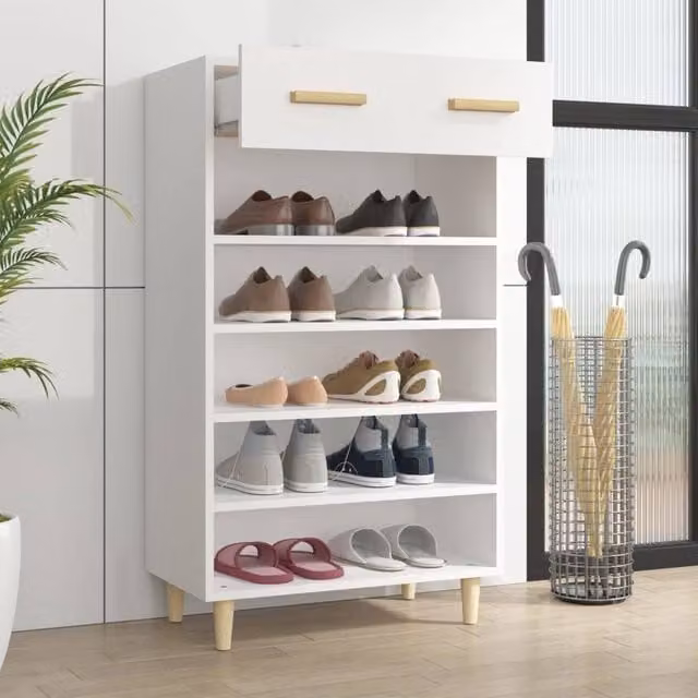 Berkfield Home White Shoe Cabinet W/D/H: 60 x 35 x 105 cm – 1