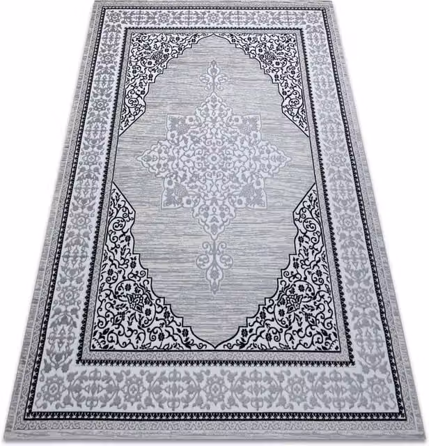 RugsX Gloss Geometric Art Deco Rug in Beige and Grey, W: 80 cm, L: 150 cm – 1