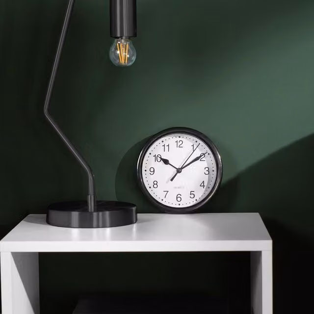 OHS Minimalist Round Analogue Wall Clock in Black