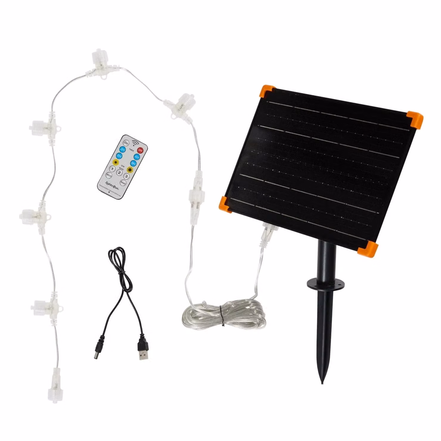 Lights4fun Winter Solar Panel Kit for Dual Colour LED Reindeers in White and Black