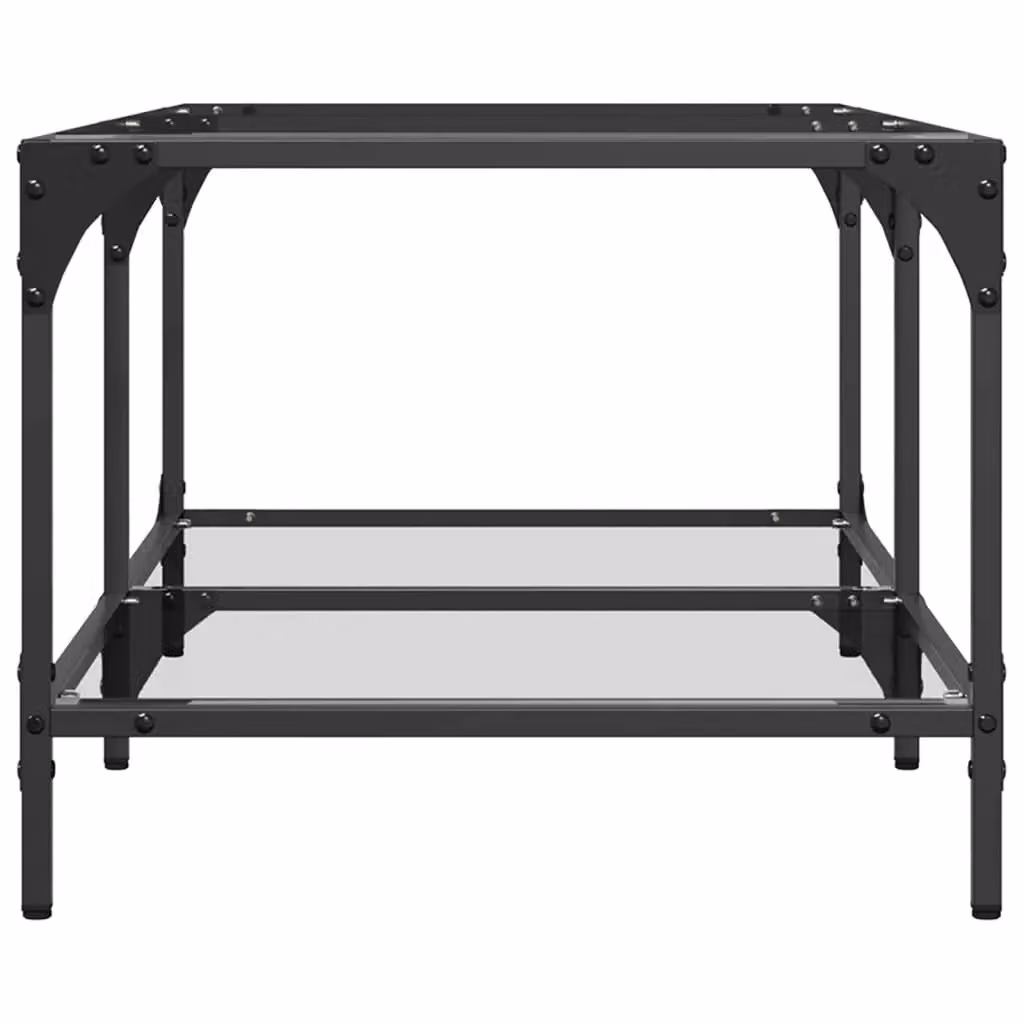 Berkfield Home Modern Rectangular Coffee Table with Transparent Glass Top and Grey Steel Frame, W: 98.5 cm, D: 50 cm, H: 40 cm – 3