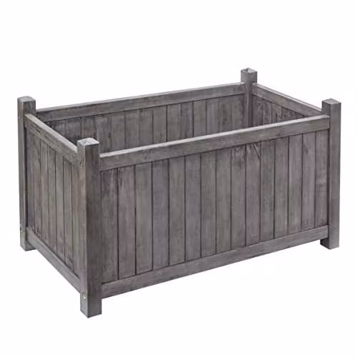 Rowlinson Alderley Rectangular Planter Grey W: 41.5 cm, D: 48.49 cm, H: 80 cm