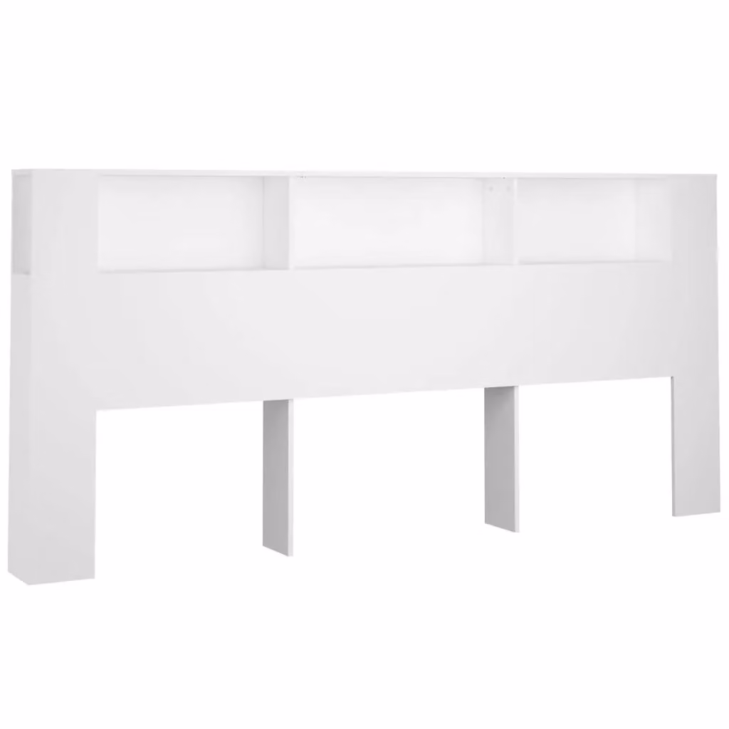 Berkfield Home White Wall Mounted Headboard Cabinet with Side Compartments W/D/H: 220 x 18.5 x 104.5 cm – 2