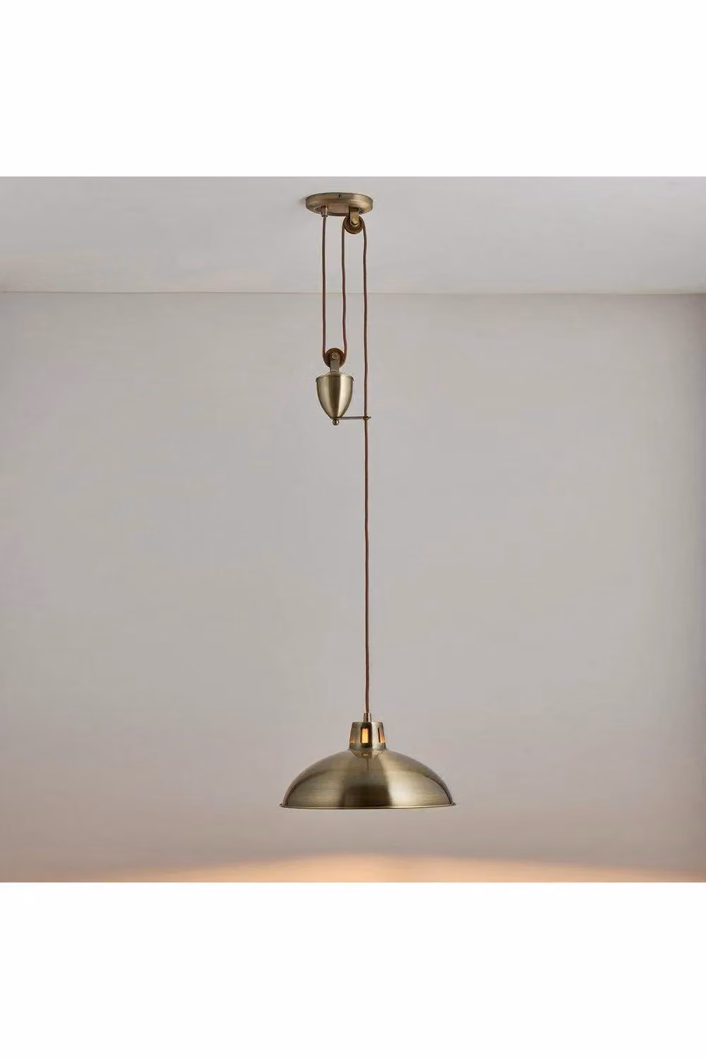 Netlighting Polka Dome Ceiling Pendant Light in Gold/Brass with E27 Socket and Pull Chain – 2