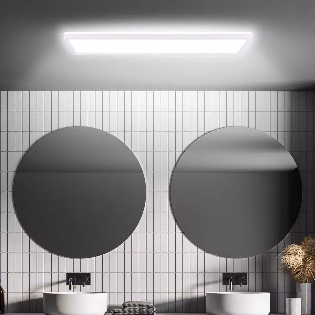 Briloner Ultra Flat LED Ceiling Panel with Motion Sensor, IP44, White, W/D/H: 58 x 20 x 3 cm – 5