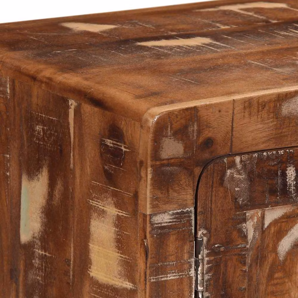 Berkfield Home Rustic Reclaimed Solid Wood TV Cabinet in Brown, W/D/H: 105 x 46 x 32 cm – 3