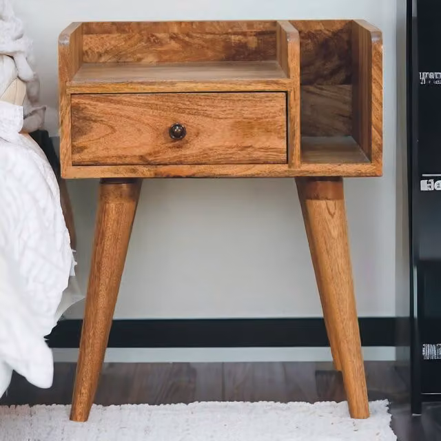 Artisan Furniture Scandinavian Oak Bedside Table in Brown