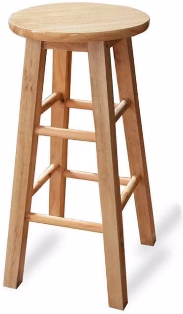 FLAVORA Wooden Breakfast Bar Stool in Natural Brown