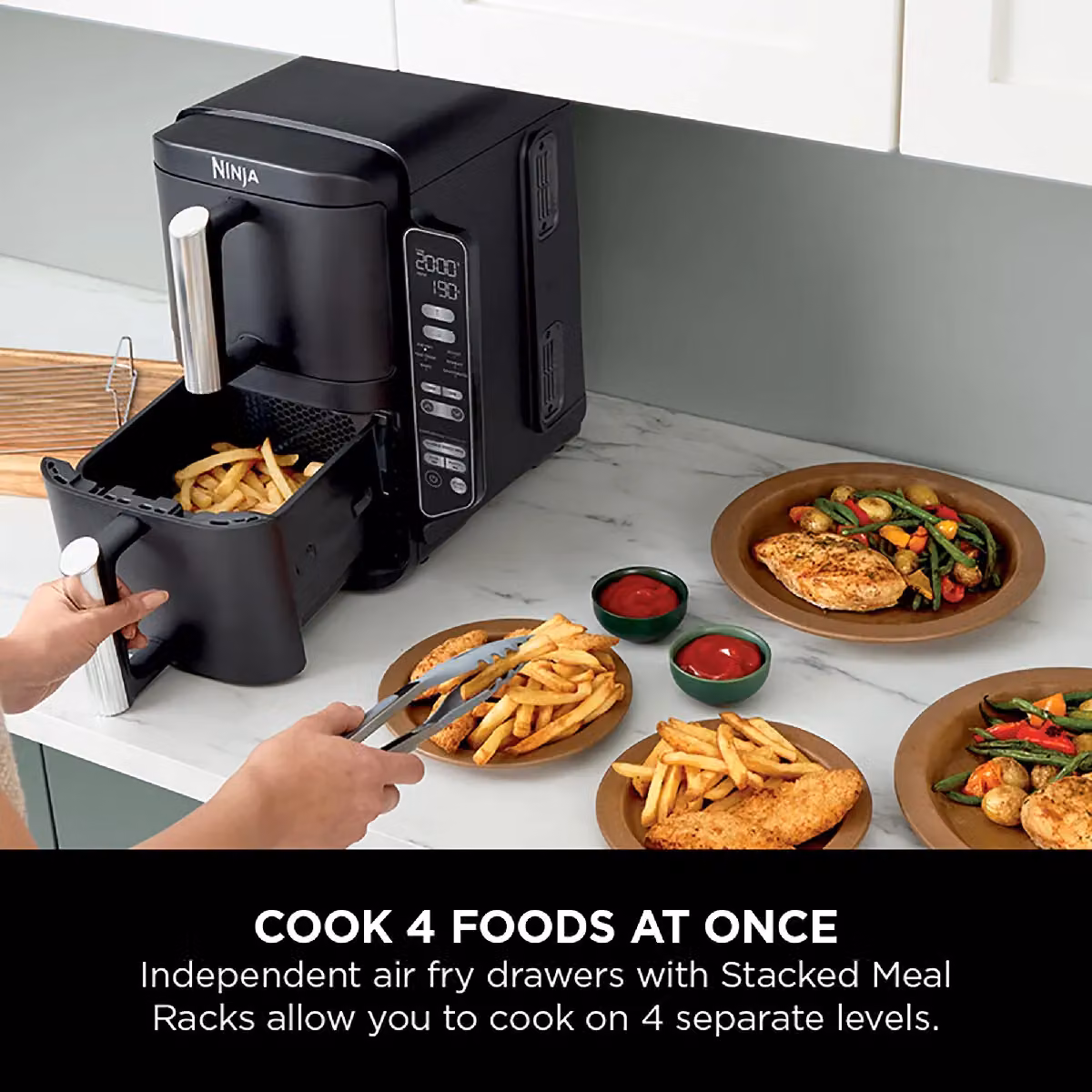 Ninja Double Stack 2-Drawer Dual Zone Air Fryer 7.6L SL300UK Black – 3